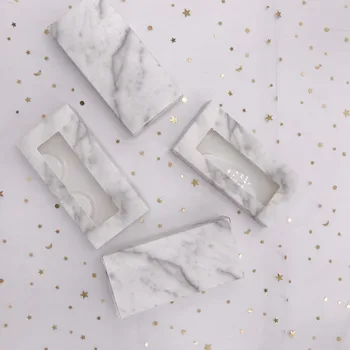 

wholesale paper false eyelash packaging box lash boxes packaging custom faux cils 25mm mink eyelashes marble case vendor