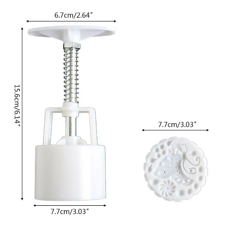 5Pcs Hand Press Cookie Stamps Moon Cake Decor Mould Barrel Mooncake Mold 125g Pastry DIY Tool