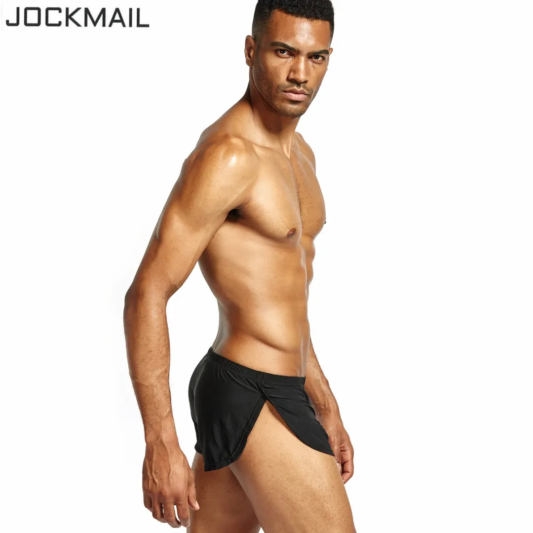 JOCKMAIL Mens Ropa Interior Hombre New Ice Silk Rounded Home Pants 4-Pack Short Pajamas Sexy Boxer Para Hombre Gay Underwear