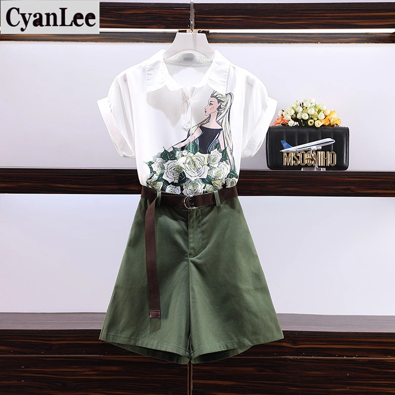 Женский комплект из двух предметов летняя блузка без рукавов с мультяшным