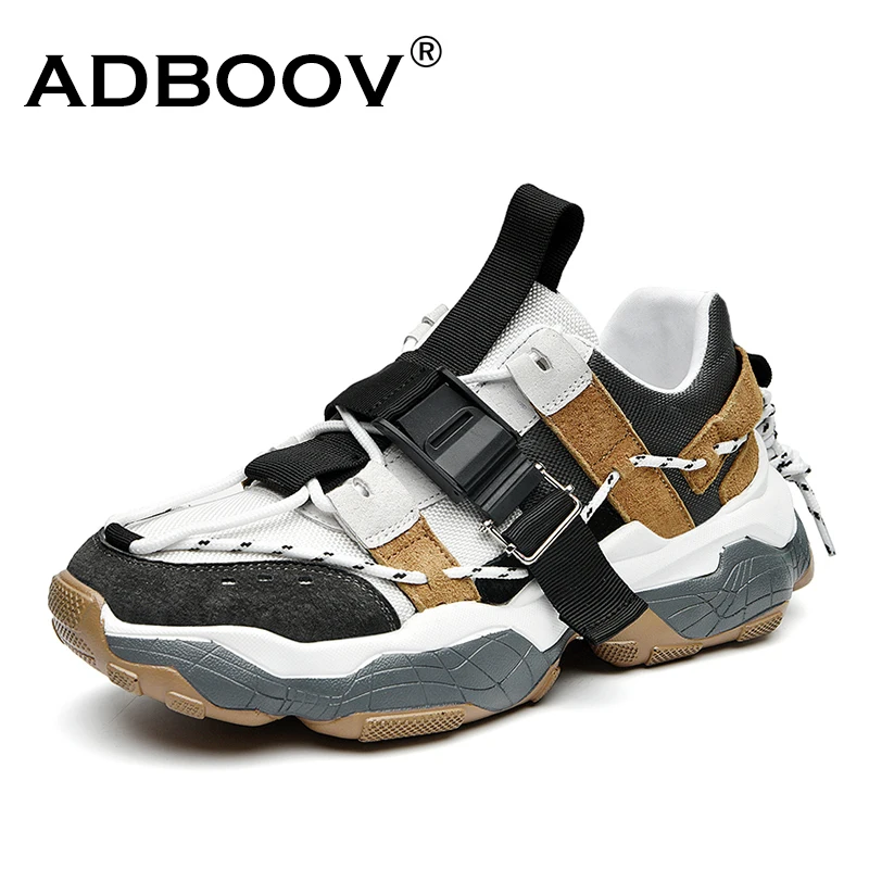 Chunky Sneakers Men Shoes ADBOOV Tenis Buckle-Design Fashion Chaussure Homme Masculino