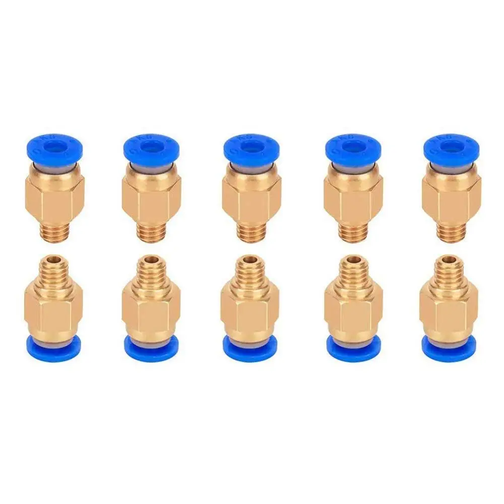 10 Pcs PC4-M6 Pneumatic Air Straight Quick Fitting 4mm thread M6 One touch V9J7 