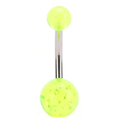 Transparent Green Lot11PCS торговля 316L стальное кольцо пупка пирсинг пупка уха Трага пирсинг Ombligo тела ювелирные изделия цвет случайный танец - Окраска металла: Transparent Green
