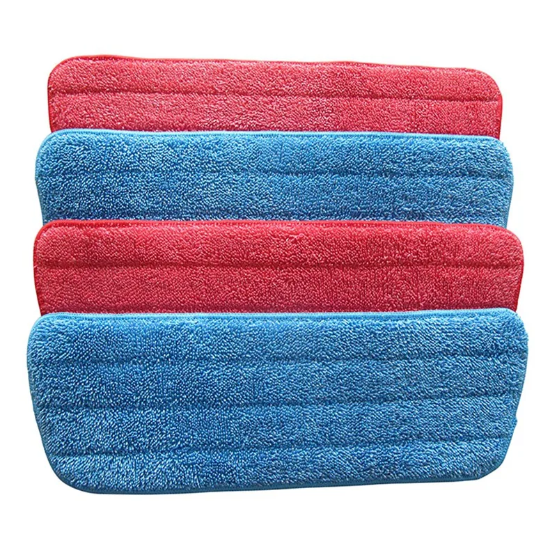 4 Pack Microfiber Mop Replacement Heads,Flat Mop Replacement Cloth,for Wet Dry Mops,Blue and Red