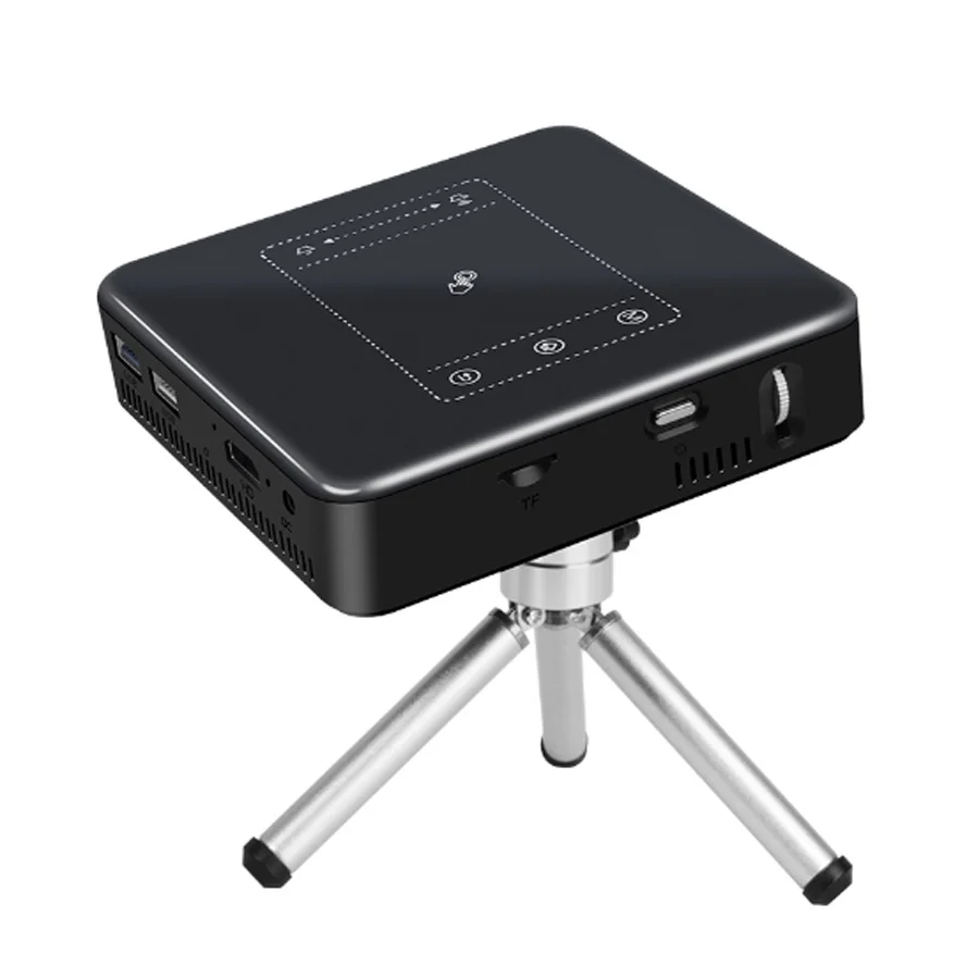 WZATCO D13 4K Mini Portable Projector DLP Smart Android WiFi Support 1080P Built-in Battery Home Theater Pocket Beamer Proyector