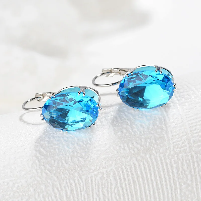 Drop Earrings Long Earrings Dangle Earrings Jellystory 925 Silver Jewelry Earrings with Multicolor Oval Shaped Sapphire Gemstone Drop Earrings for Women Wedding
