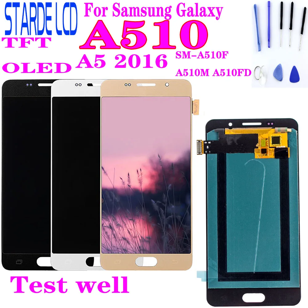 Ceny Do SAMSUNG Galaxy A5 2016 A510 SM A510FD A510F A510M wyświetlacz LCD i ekran dotykowy części zamienne do montażu digitizera