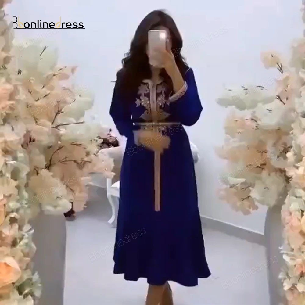 Bbonlinedress марокканский кафтан вечернее платье с вышитыми аппликациями длинное вечернее платье с длинным рукавом арабские мусульманские Вечерние платья - Цвет: Same as image