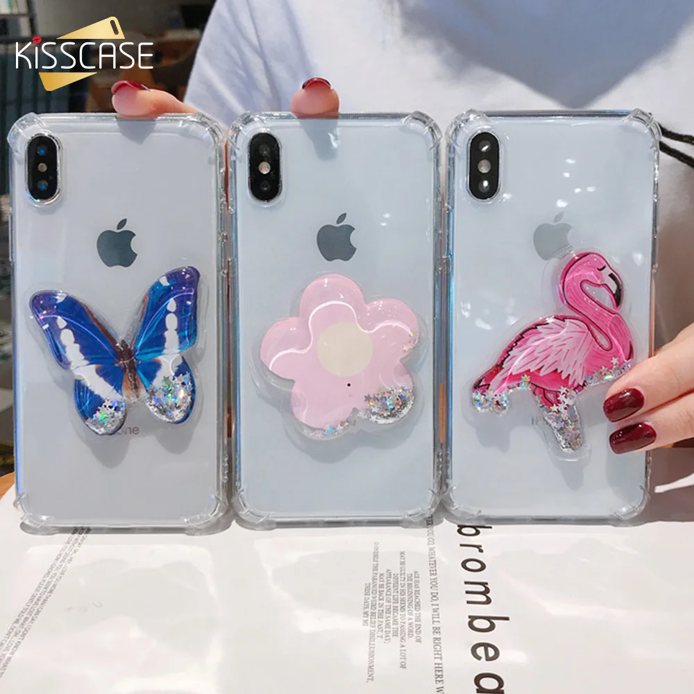 KISSCASE Soft Quicksand Case For Samsung Note 10 S10 S9 Plus S10E Shockproof Phone A80 A90 M10 Capa |