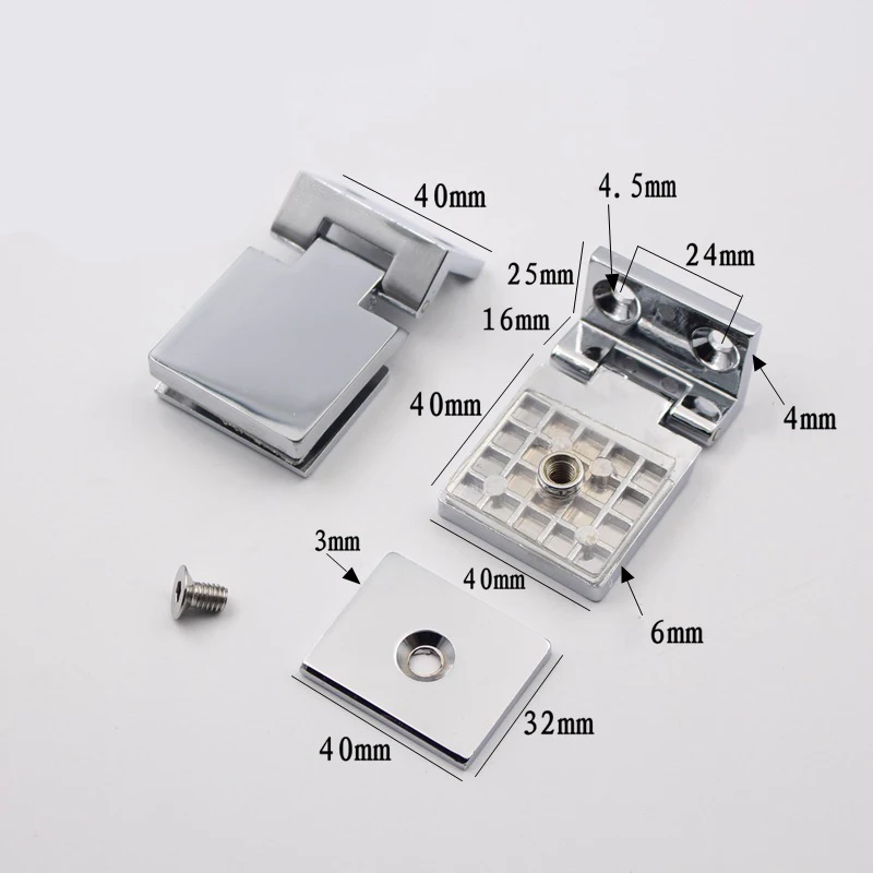 8-10mm Frameless Bracket Wall to Glass Door Hinges Bathroom Shower Door Bracket Wall Mount Hinge