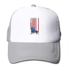 Флаг США борцовка сетки бейсболки унисекс Регулируемый Дальнобойщик стиль шляпа серый