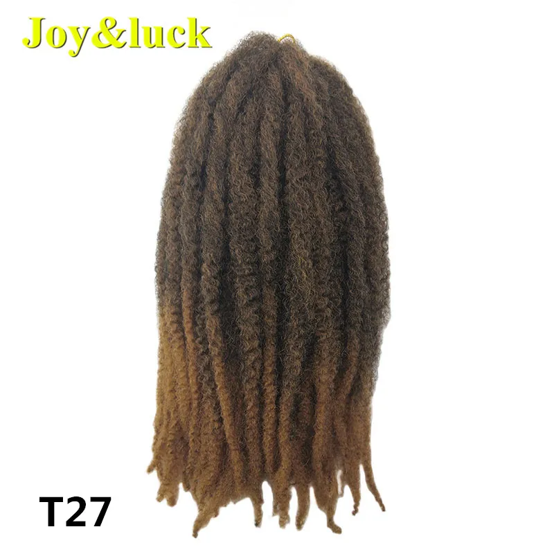 Joy& luck 18 дюймов длинные афро кудрявые вязанные косы косички Marley косички синтетические Омбре косички для наращивания волос