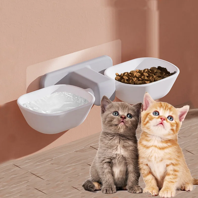 Pet Cat Bowl Automatic Feeder Waterer Dogs Cats Food Bowl Adjustable
