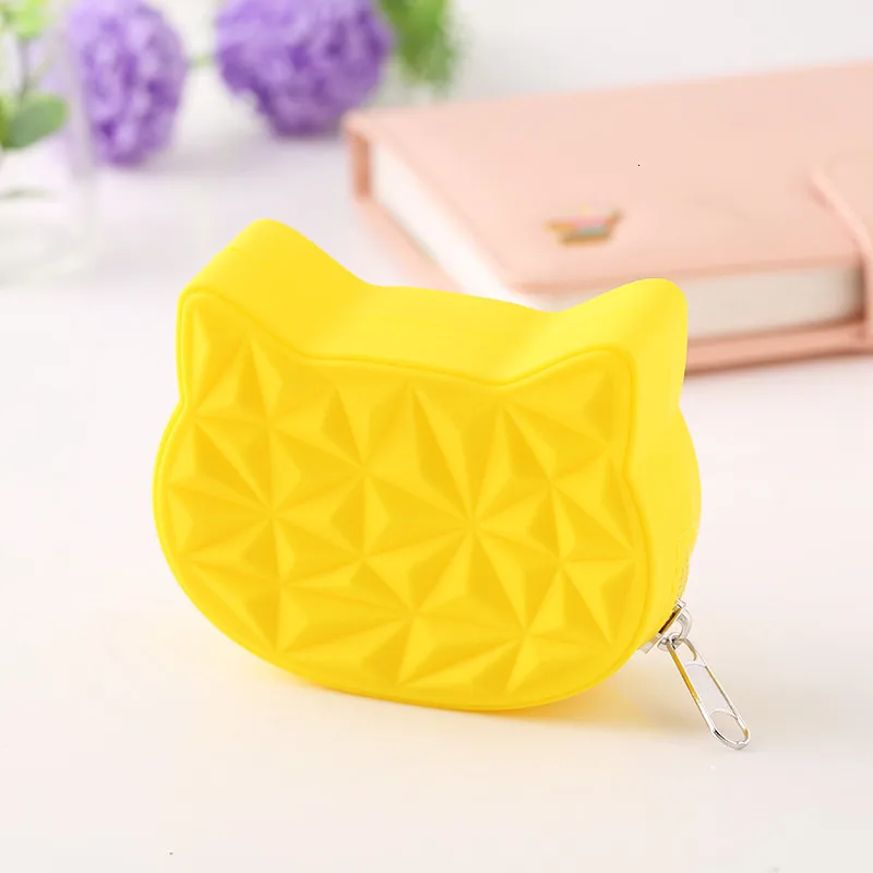 2019 Cute Cat Women Silicone Short Wallet Girls Mini Coin Purse Key for Female Daily Clutch Bluetooth earphone Bags | Багаж и сумки