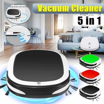 

5 in 1 Rechargeable Auto Cleaning Robot Smart Sweeping Robot Dirt Dust Hair Automatic Cleaner For Home Electric Vacuum Cleaners