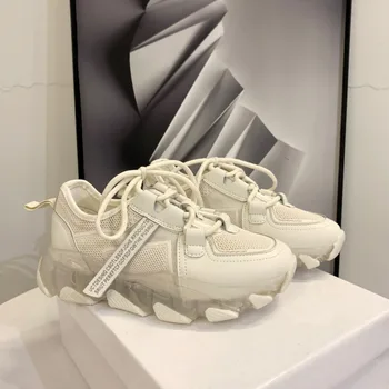 

2020 Autumn Chunky Sneakers For Women Brand Platform Fashion Vulcanized Shoes Woman Casual Shoes Running Trainers Female Pink