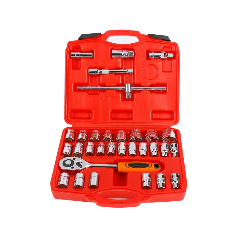 

32pcs 37pcs Socket Wrench Tools Key Hand Tool Set Spanner Wrenches Garage Tools Car Wrenchs Universal Ratchet with Toolbox