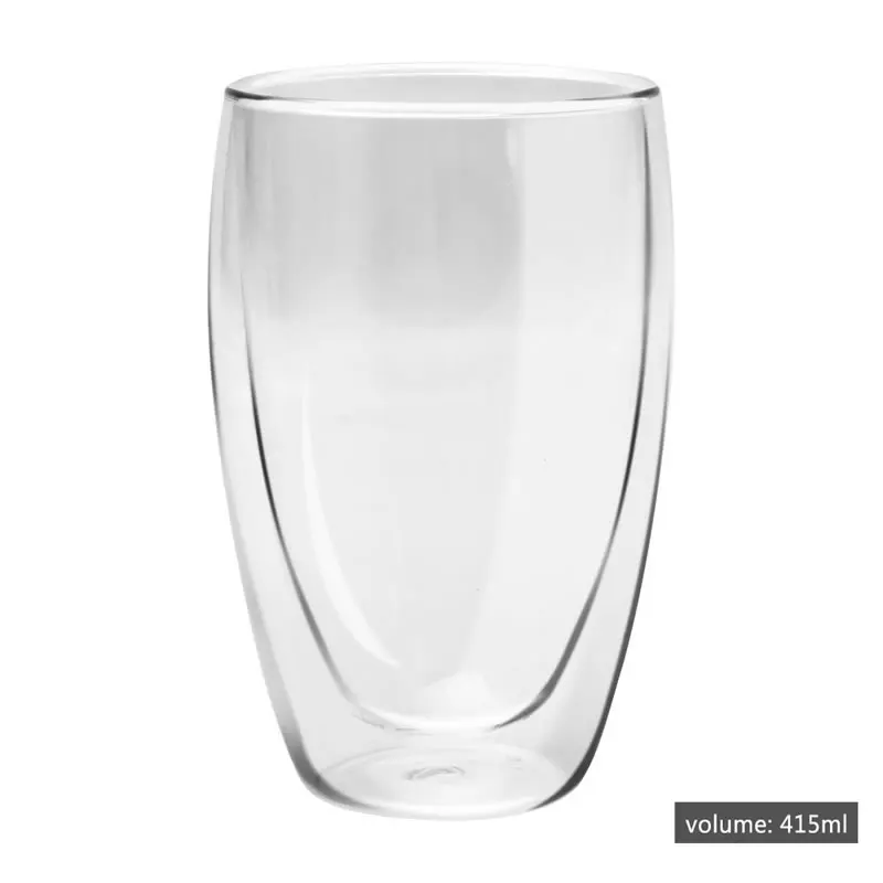 415ml Double Wall Glass Coffee Mug Tea Cups Heat Resistant Travel Beer Coffee Mugs Tumbler Drinking Shot Glasses Drinkware - Цвет: 415ml