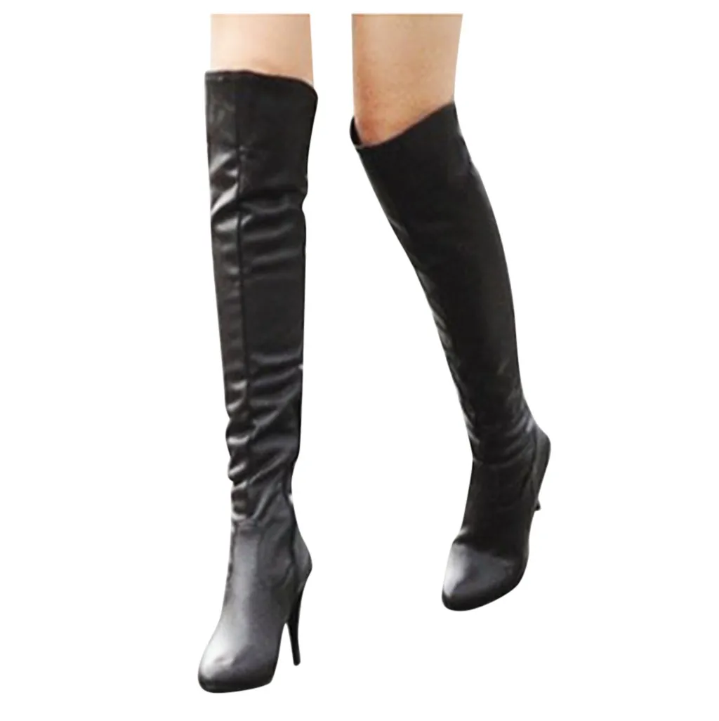 SAGACE Women Thin High Heel Over Knee Boots Fashion Snow Long Boot Warm Winter Shoes Sewing Zip Casual Women's Boots hot Oct 15