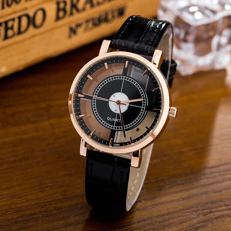 

Creative Women Waches WOMAGE Fashion Hollow Transparent Watch Womens Watches Ladies Watches Leather Quartz Watch reloje mujer