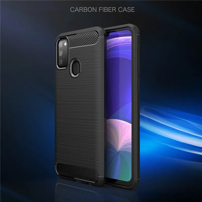 

Silicone Case for Samsung Galaxy M30s Case Carbon Fiber Back Cover for Samsung Galaxy M30s M307FD Case Protective Cover Bumper