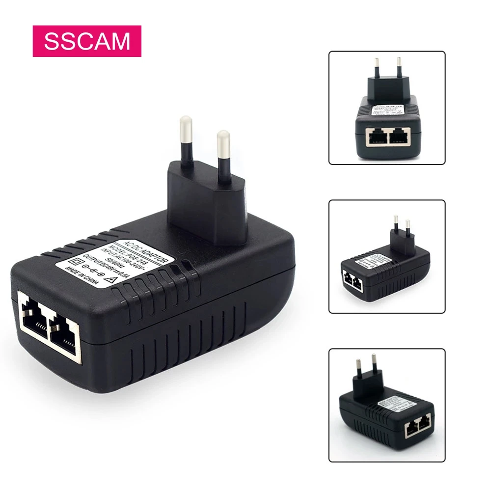 

2 Pieces/Lot CCTV Camera POE Injector POE Adapter DC48V 0.5A POE Power Supply Ethernet Injector Adapter AU/EU/UK/US