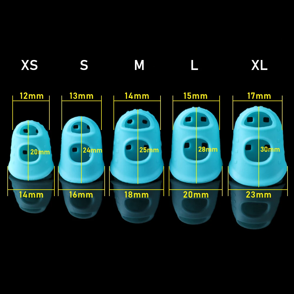 Description Picture 2 of item4PCS Guitar Fingertip Protection Silicone Finger Guards Non-slip Fingertip Protection Fingerstall For Ukulele Guitars Accessory