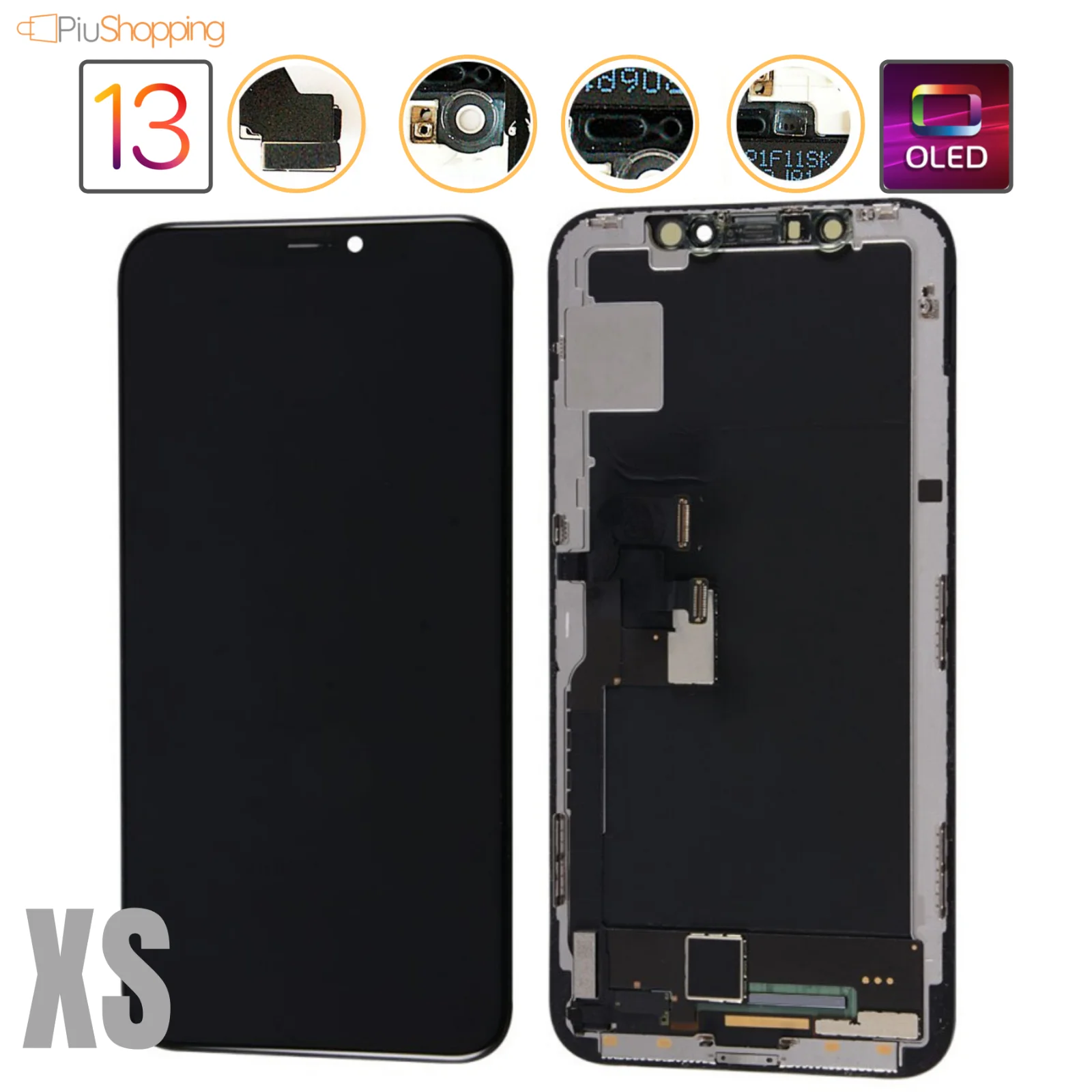 TOUCH SCREEN DISPLAY OLED PER APPLE IPHONE XS VETRO SCHERMO NERO CON FRAME | Мобильные телефоны и аксессуары