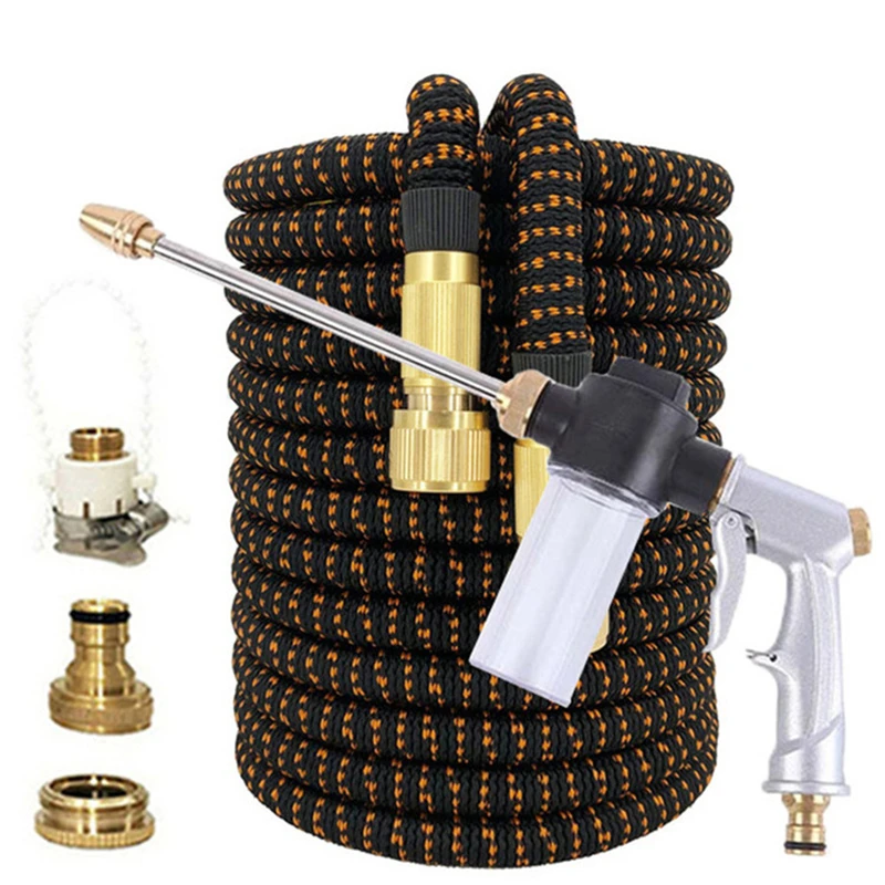 Water Gun Garden Hose Adjustable Nozzle Telescopic Magic Hose High