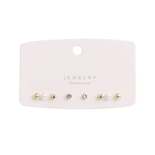 Fashion 3/6 Pairs Women's Earrings Korean Heart Stud Earrings for Women Pearl Earring Set 2021 Earings Jewelry Brincos Gifts