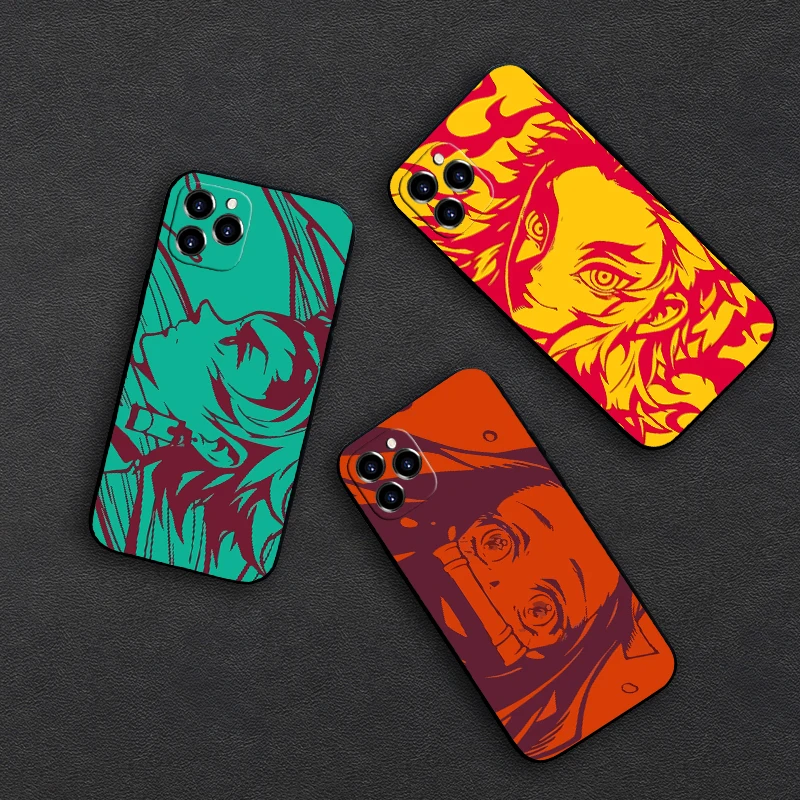Милый японский аниме рассекающий демонов Kimetsu No Yaiba чехол для телефона Iphone 11 12 13 Pro