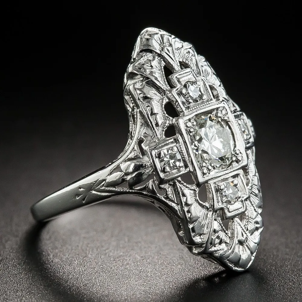 Engagement Rings Trendy Style Geometric Shape Dazzling Tiny Cubic Zirconia Ring for Women Artistic Bulk