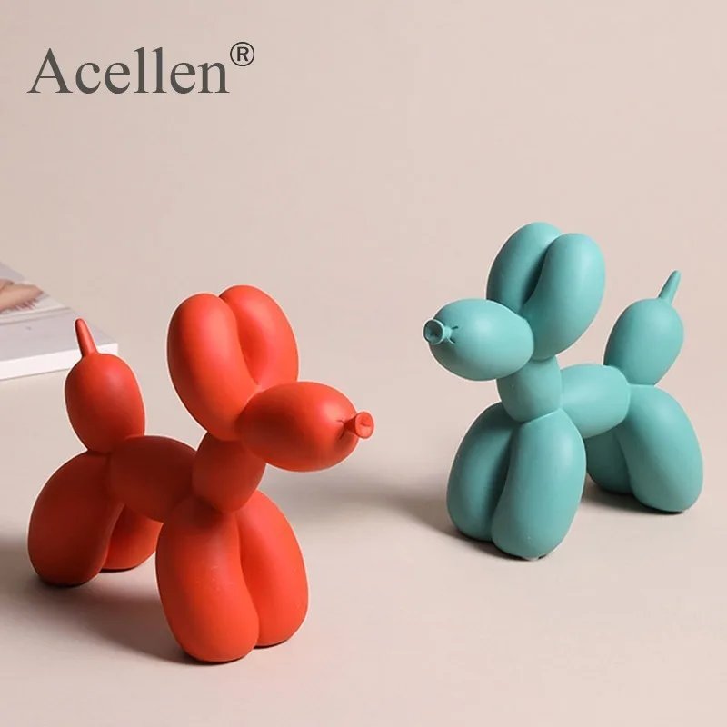 Matte Balloon Dog Statue Resin Sculpture Home Decor Modern Nordic Home Decoration Accessories for Living Room Animal Figures