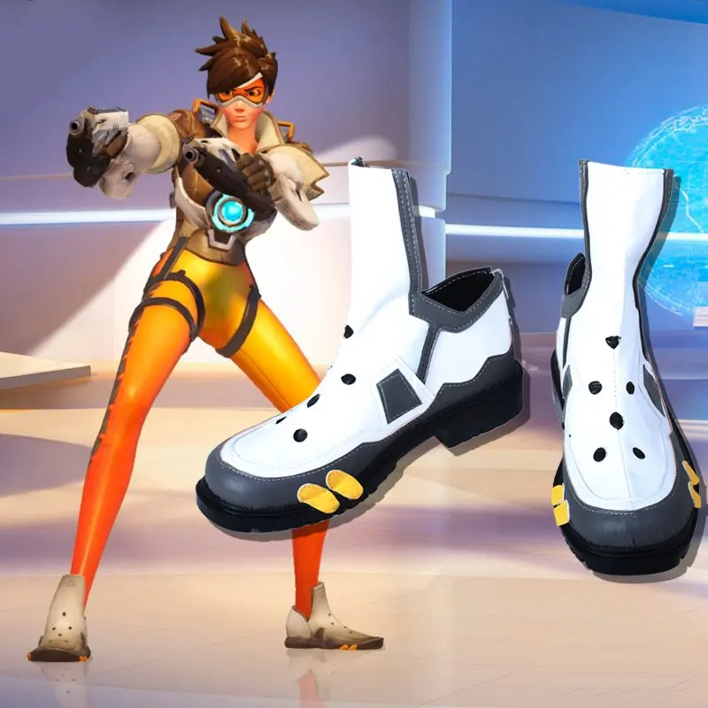 Обувь для костюмированной игры в стиле игры OW; обувь для костюмированной вечеринки героя, трассера, Лена окстон, видео, супергероя, Супермена, Хеллоуина; обувь для костюмированной игры