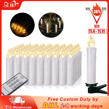 

20/30/50 pcs LED Candle Light Wireless Remote Control warm white Lamp for Halloween Christmas Party Wedding Home Decoration