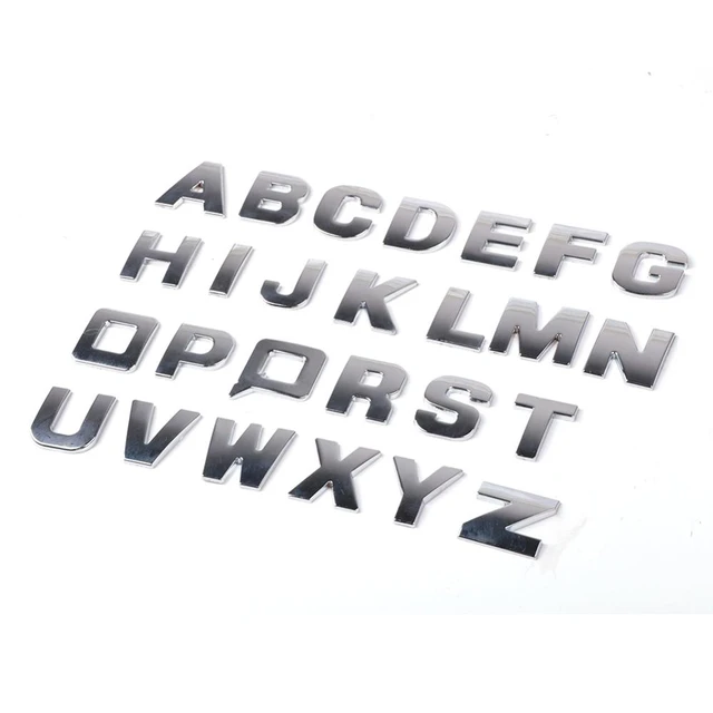 1pcs 3d Silver Chrome Car Decals 25mm Metal Letter And Number Stickers  Waterproof Exterio Alphabet For Motorcycle Accessories - Car Stickers -  AliExpress