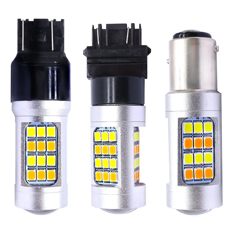 1 шт. светодиодный 1157 3157 7443 DRL 2835 42SMD Универсальный Белый поворотный Янтарный дневные ходовые огни с поворотниками автомобильные лампы для автомобилей