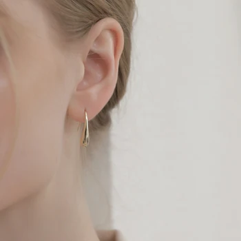 

Yhpup Temperament Copper 16 K Golden Stud Earrings Statement Charm Metal Minimalist Earrings for Female Office Jewelry Gift 2019