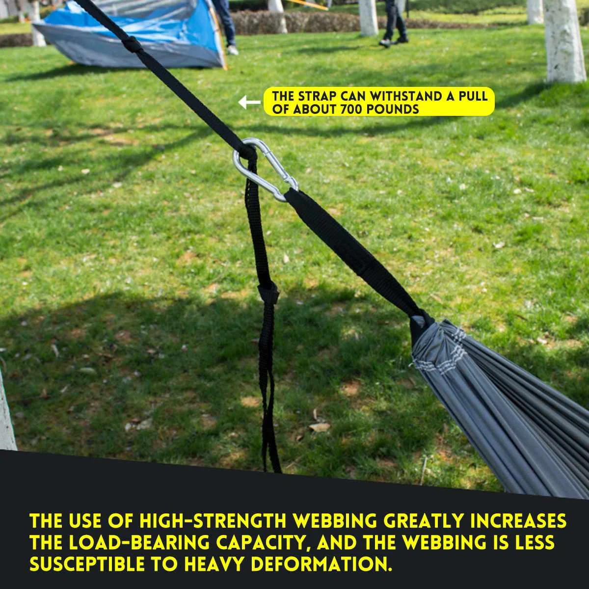 Single Double Adult Hammock Hammocks Sleeping Bed Camping 2 Person Bed Tent Hiking Travel Outdoor Stand With 2 Straps 2Carabiner