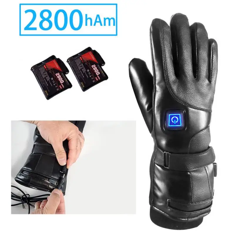 1Pcs Unisex Rechargeable Electric Warm Heated Gloves Battery Powered Heat Gloves Winter Outdoor Sport Heated Motorcycle Gloves