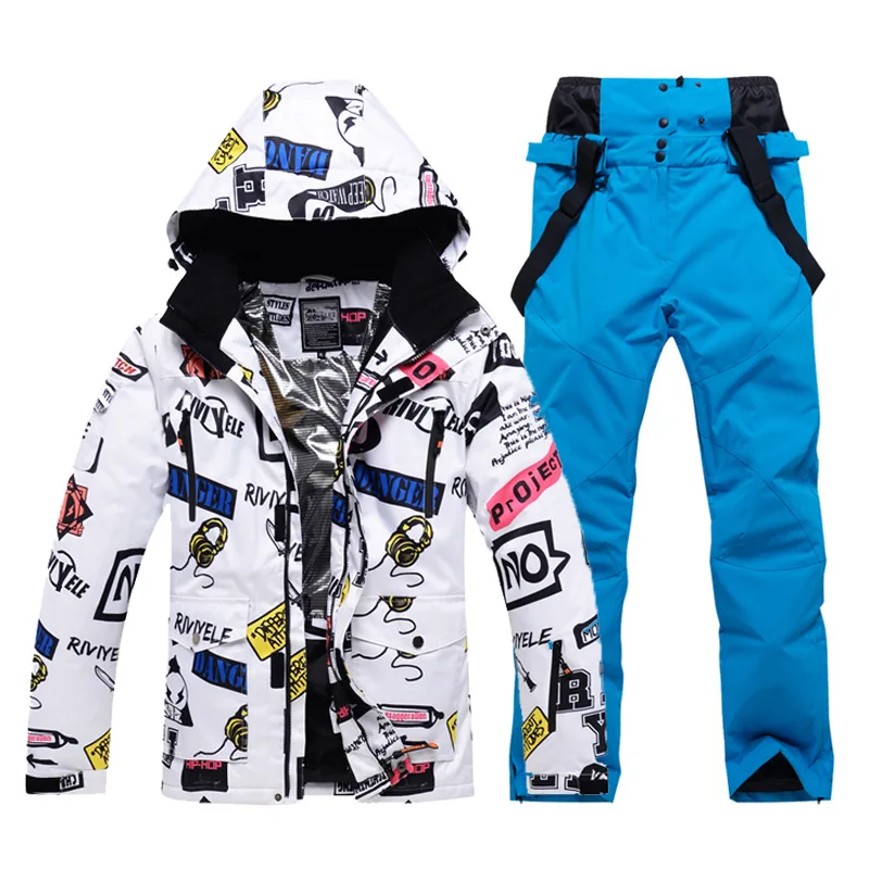 

Men Women Ski Suit -30 degree Ski Jacket Pants Windproof Waterproof Warm Snow Clothes And Ski Trousers Winter Ski Snowboard Suit