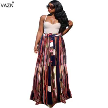 VAZN Лето Женская Повседневная модная удобная юбка в пол с принтом, разноцветная длинная юбка OMM1051