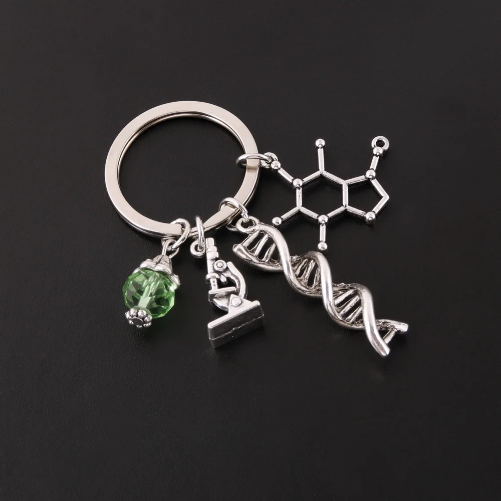 NEW Science Jewelry Microscopes DNA Doctor Pendants Neuron Key Chains Anatomy Neurology Biology Key Ring Gift