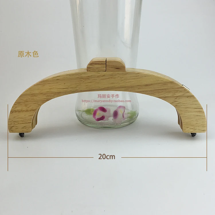 Half Moon Oak Solid Wood Wood Relatively 20cm Mujia Export Of Gold Raw Wood Light Brown Wine Red Black 4 Color Evening Package - Color: wood color 1 PCs