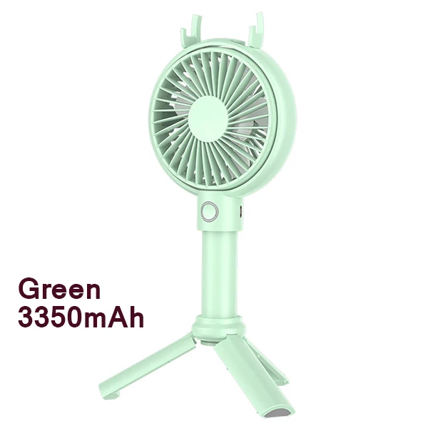Green 3350mAh Benks мини настольный вентилятор портативный мобильный держатель вентиляторы ручной открытый USB вентилятор воздушный охладитель маленький настольный офисный штатив вентилятор перезаряжаемый - Цвет: Green 3350mAh