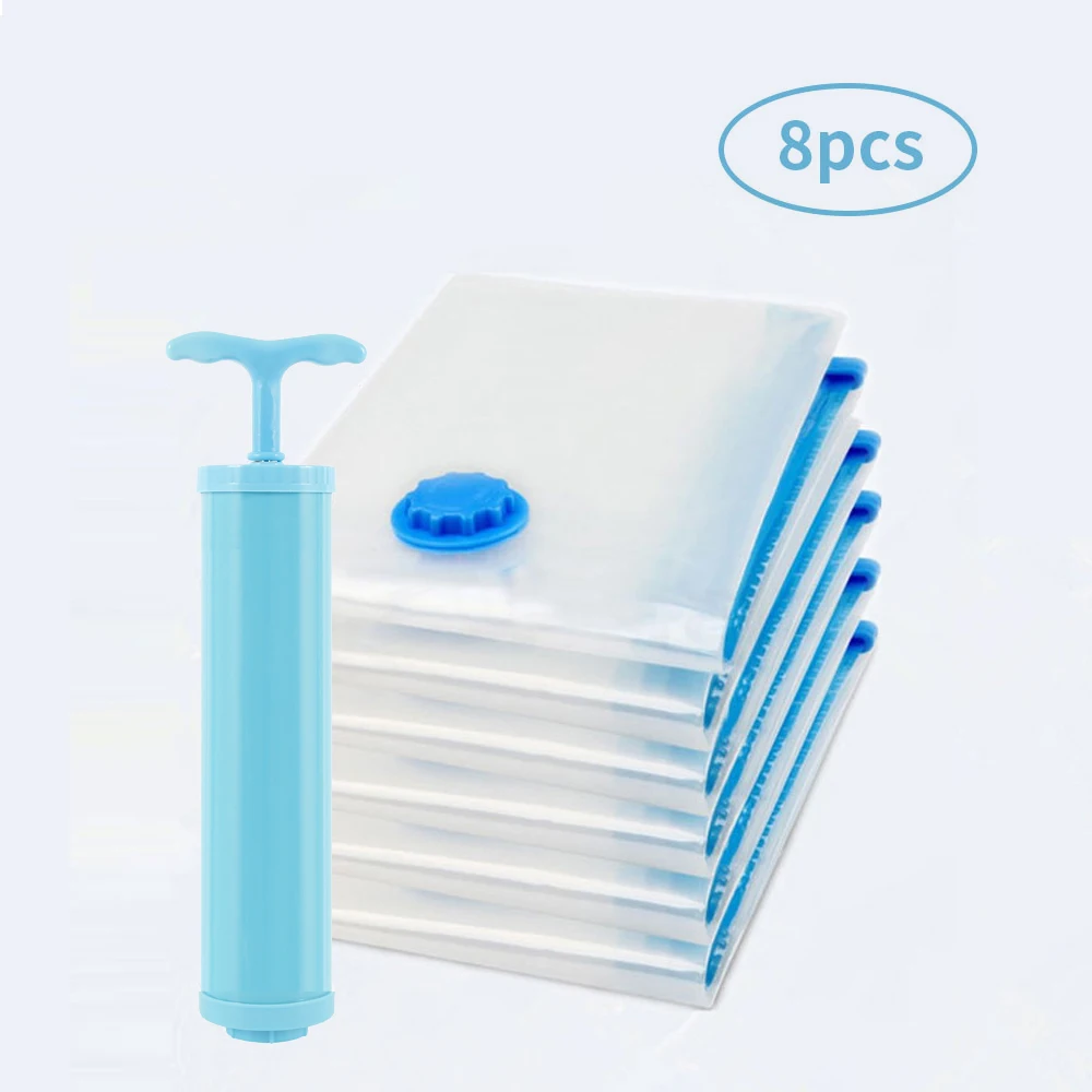8pcs 8 шт./компл. пакеты для вакуумной упаковки для одежды прозрачная сумка для хранения Чемодан шкаф складной очень большой уплотнение сжатого органайзер для поездок - Цвет: 8pcs
