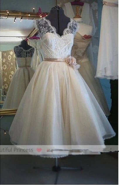 Настоящий образец, летнее платье vestido de noiva, дешевое кружевное винтажное платье трапециевидной формы длиной до середины икры с v-образным вырезом, свадебное платье с цветами, платья подружек невесты - Цвет: same as picture