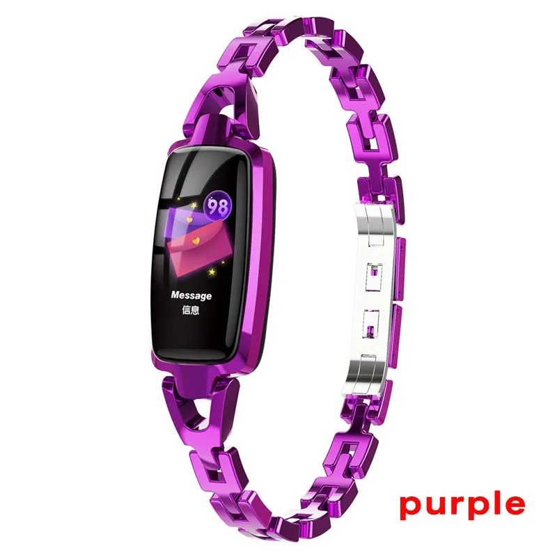 purple Greentiger DR66 Smart Watch Women Heart Rate Monitor Bluetooth IP67 Waterproof Fitness Tracker Smart Bracelet Android IOS - Color: purple