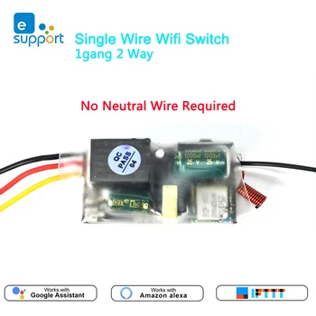

eWelink Single Wire WIFI Module 1gang 2 way RF433Mhz no neutral wire required work with Alexa and google home 220-240V