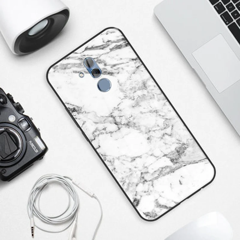 Чехол для телефона из закаленного стекла с рисунком древесины для Huawei maimang 7, черный мраморный узор, защитные чехлы maiman7